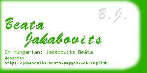 beata jakabovits business card